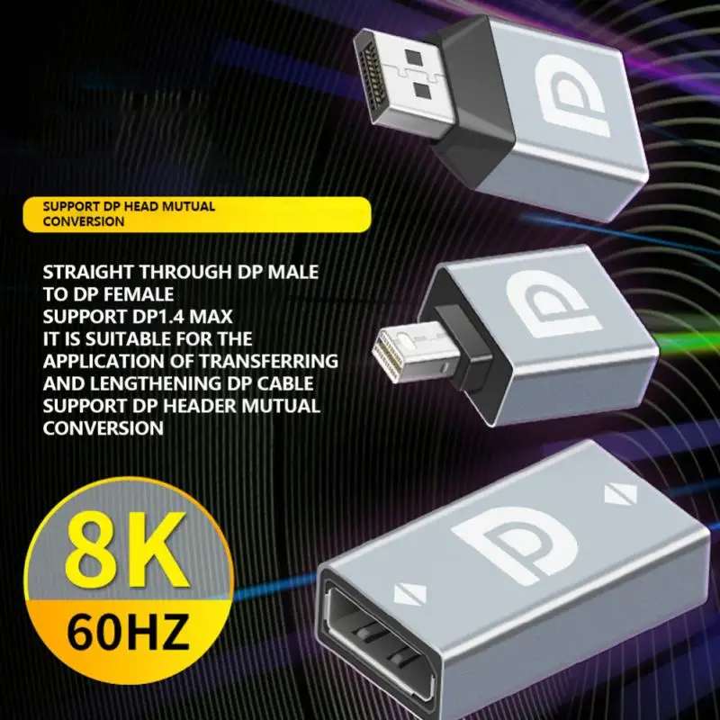 

For Laptop Computer Monitor Projector Mini Display Port DP 1.4 HDTV-compatible Adapter Converter Female To Male 8K 60Hz 4K Video