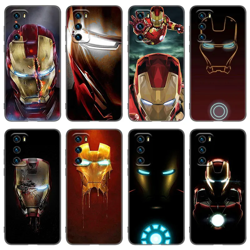 Cool Iron Man Mask Phone Case For Huawei P20 P30 P40 P50 P Smart Z S Pro P8 P9 P10 Lite 5G E 2017 2018 2019 2020 2021 Soft Cover