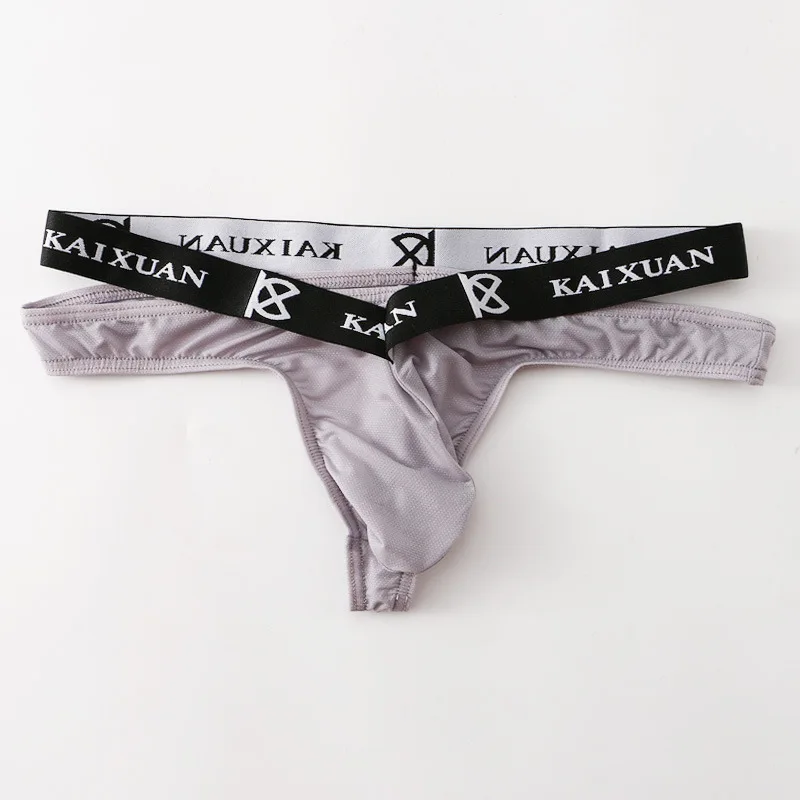 Summer New Sexy Men's G-string Pants with Ice Mesh Breathable and Comfortable Hip Lifting T-pants Bikini 3PCS