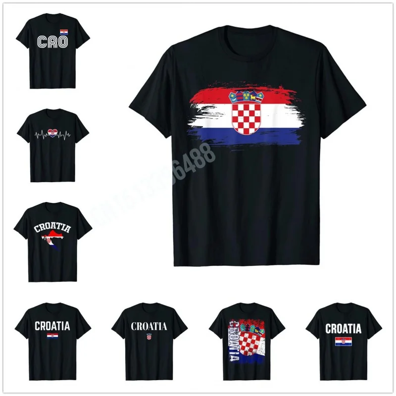 

Men Women T Shirt More Design Croatian Flag Hrvatska Shirt Croatia T-Shirt Map Tops 100% Cotton Tees