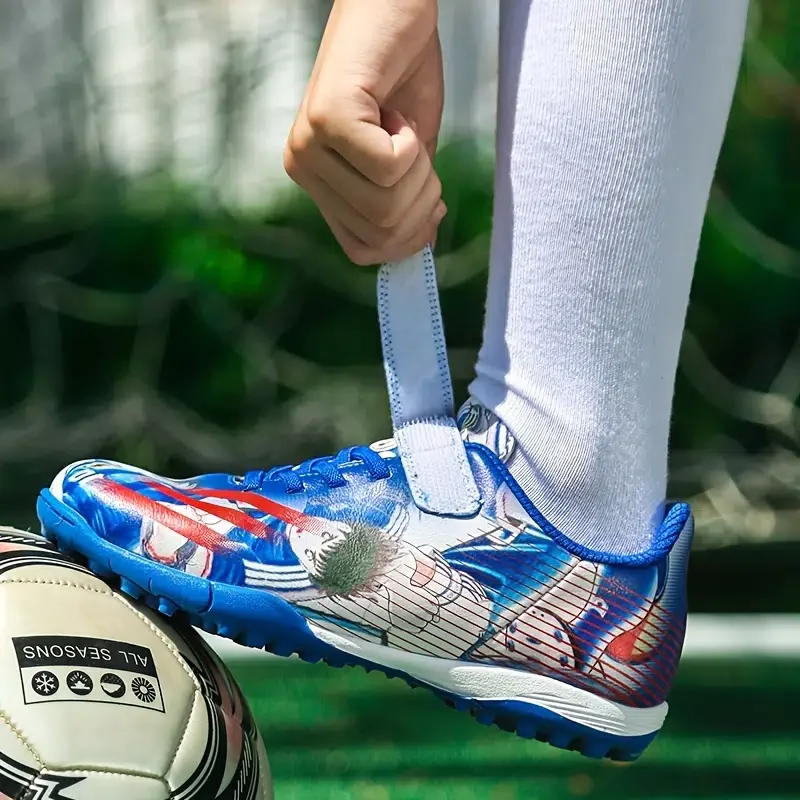 Children's Cartoon Printing Cleats Soccer Shoes Non-slip Turf Football Shoes
