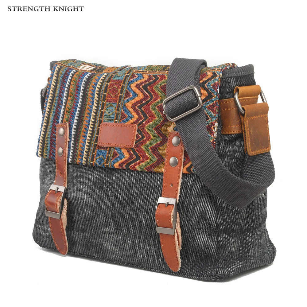 

Vintage Ethnic Canvas Messenger Bag Women Chinese Style Shoulder Bag Female Casual National Bag Mujer Embroidery Bag