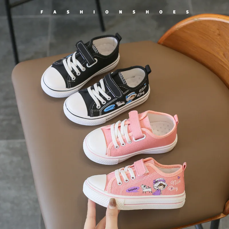 

Парусиновые туфли для девочек, сезон 2022, детская обувь с рисунком, детские кроссовки на плоской подошве, уличная одежда F02232