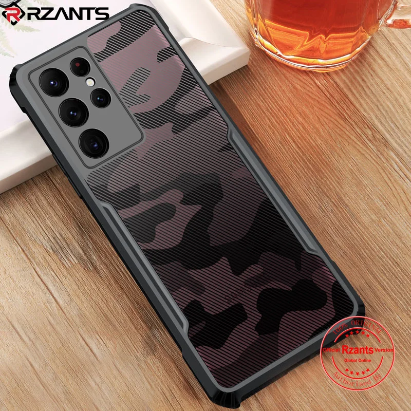 

Rzants For Samsung Galaxy S22 Plus S22 Ultra Case Hard [Camouflage Beetle] Hybrid Shockproof Slim Crystal Clear Cover
