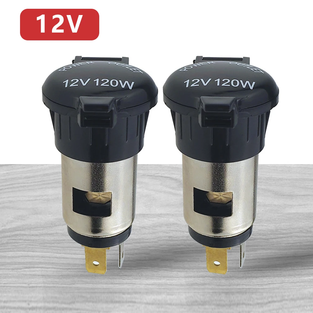 

120W 12V-24V Waterproof Car Auto Motorcycle Cigarette Lighter Power Plug Socket For Motorcycles Boats Mowers Tractors Cars