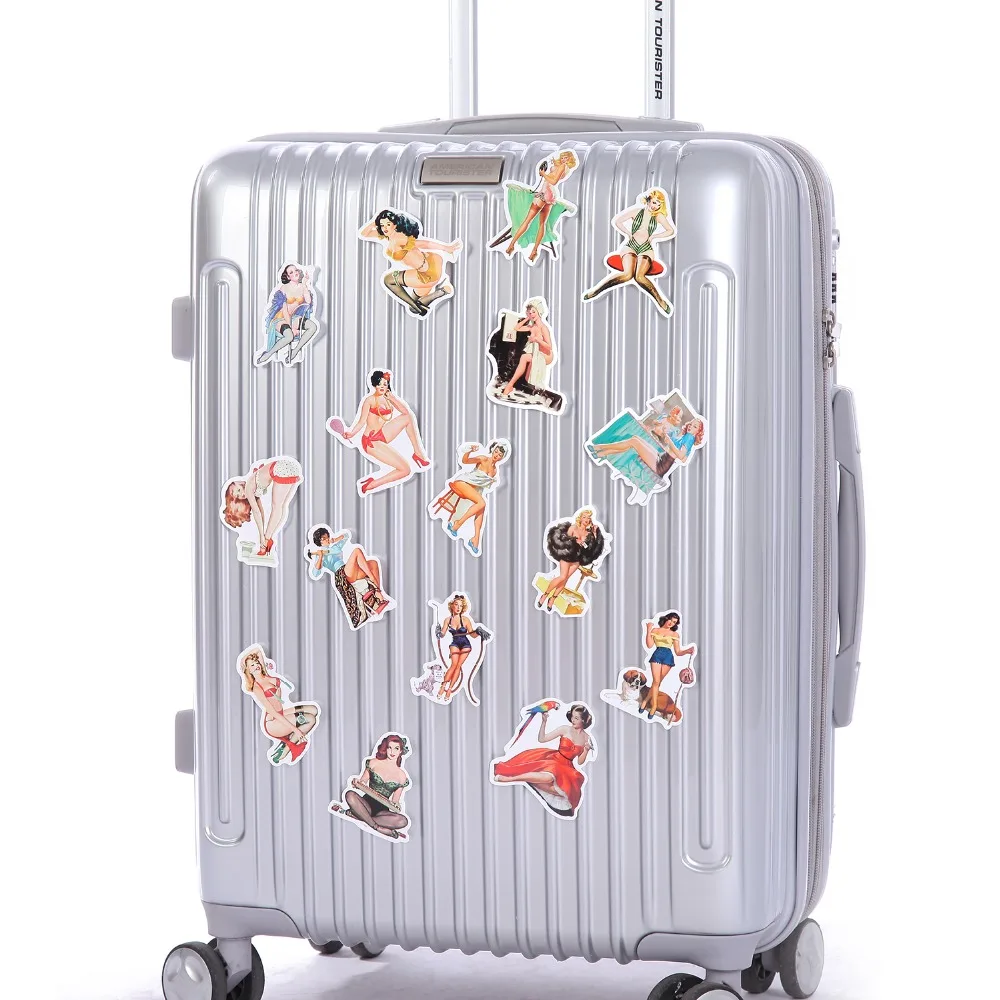 50pcslot retro sexy girls vscostickers for mobile phone car laptop luggage bicycle skateboard pvc waterproof sticker decal free global shipping