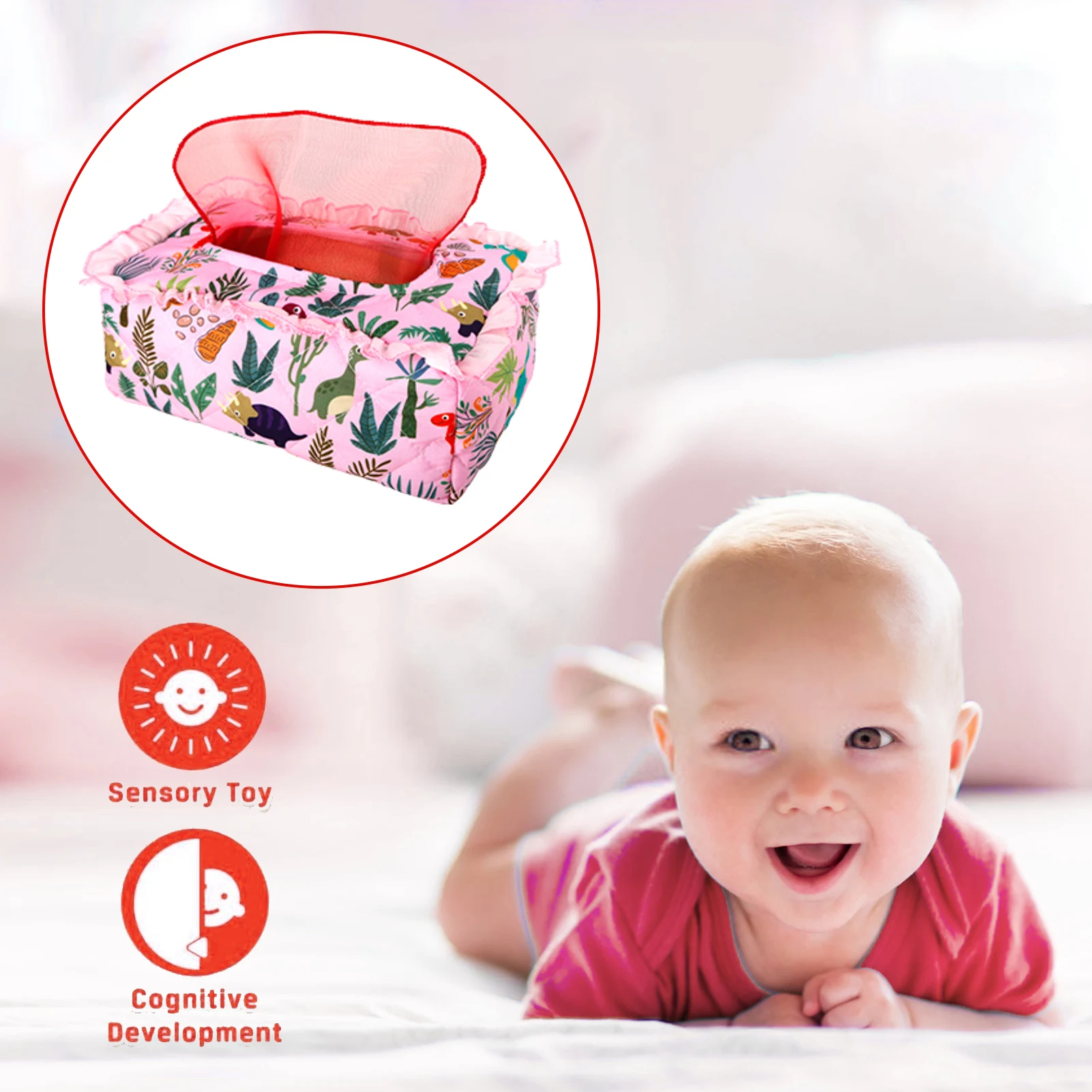 

Волшебная детская коробка для салфеток, игрушка для развития активности, Монтессори, сенсорные игрушки для младенцев, детские игрушки для н...