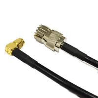 1pc new rp sma male plug right angle to uhf female jack rf coax cable rg58 wholesale fast ship 50cm100cm200cm adapter