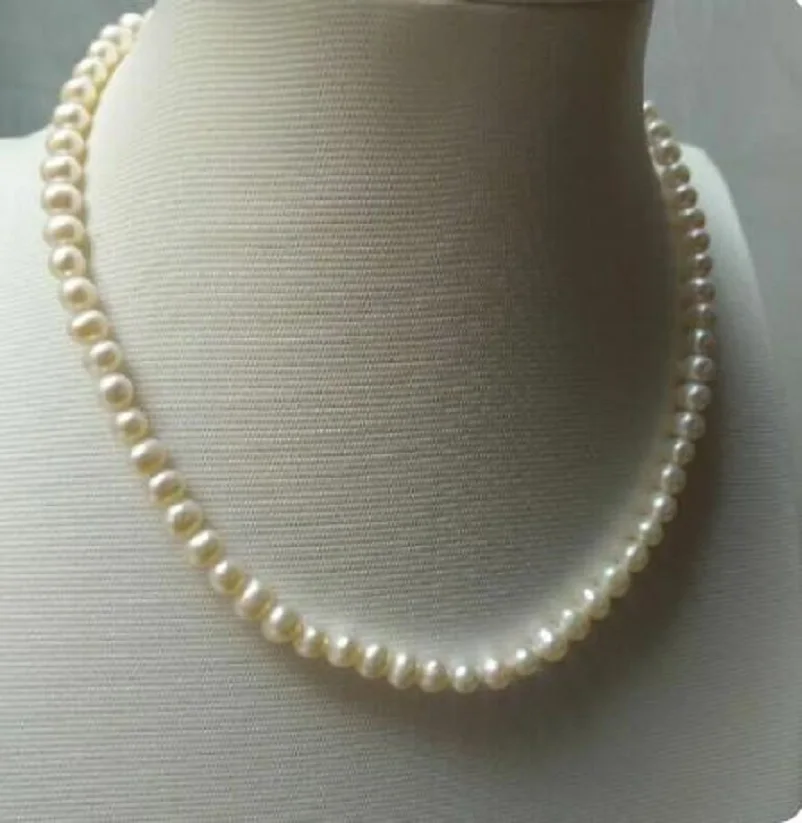 Аутентичное aaa 5-6 мм высококачественное ожерелье из белого жемчуга с цепочкой