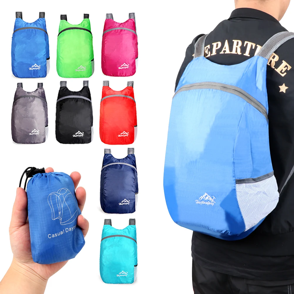 

1PC 20L Rucksack Lightweight Nylon Foldable Backpack Waterproof Folding bag Ultralight Outdoor Pack Bag for Women Men Hiking