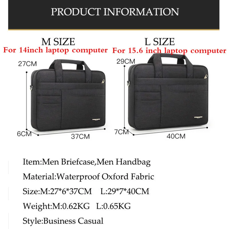 2022 Business Briefcase Men 15.4 15.6 Inch Laptop Briefcases Handbag For Women Messenger Shoulder Bag For Mackbook HP DELL Aecr