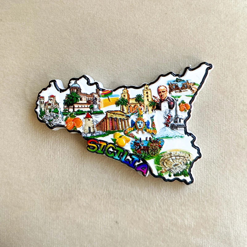 Сувениры для сицилийского туризма 3d трехмерные украшения дома креативная карта
