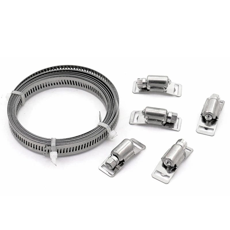 

30Pieces Duct Clamp Fuel Injection Hose Clamps Duct Hose Clamps 304 Perforated Steel Strip 30M