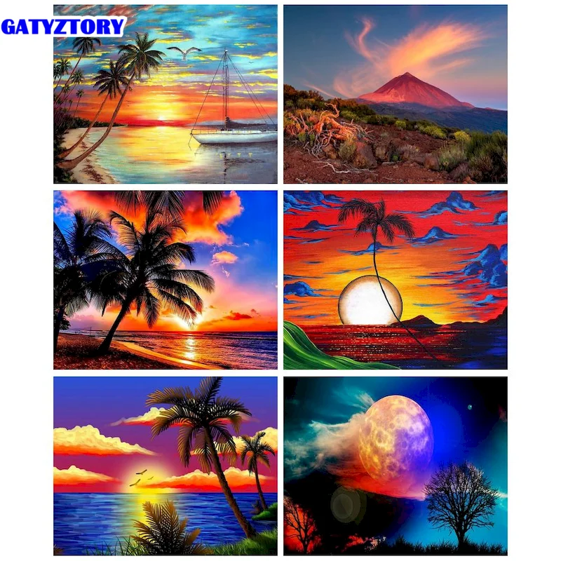 

GATYZTORY 60x75cm Frame DIY Painting By Numbers Kits Colored Eggs Abstract Modern Paint By Numbers Home Wall Art Picture