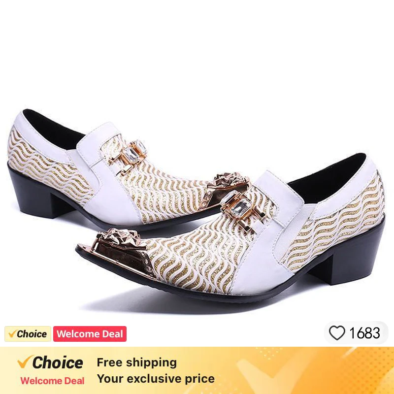 Роскошные черные мужские туфли на высоком каблуке модные мокасины свадебные для