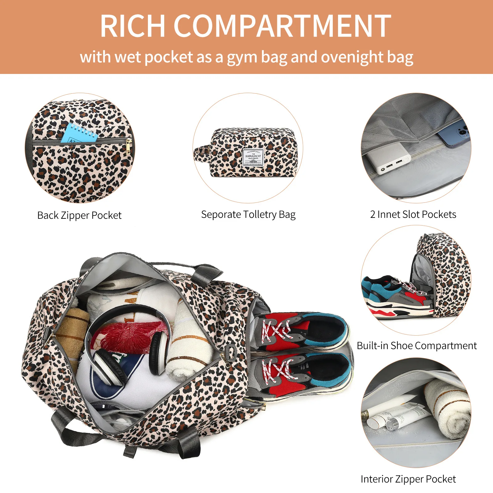 Waterproof Travel Tote Compartment Large Capacity Storage  Hand Luggage Bag Yoga Swimming Organizer Shoulder Pouch Shoes Packing