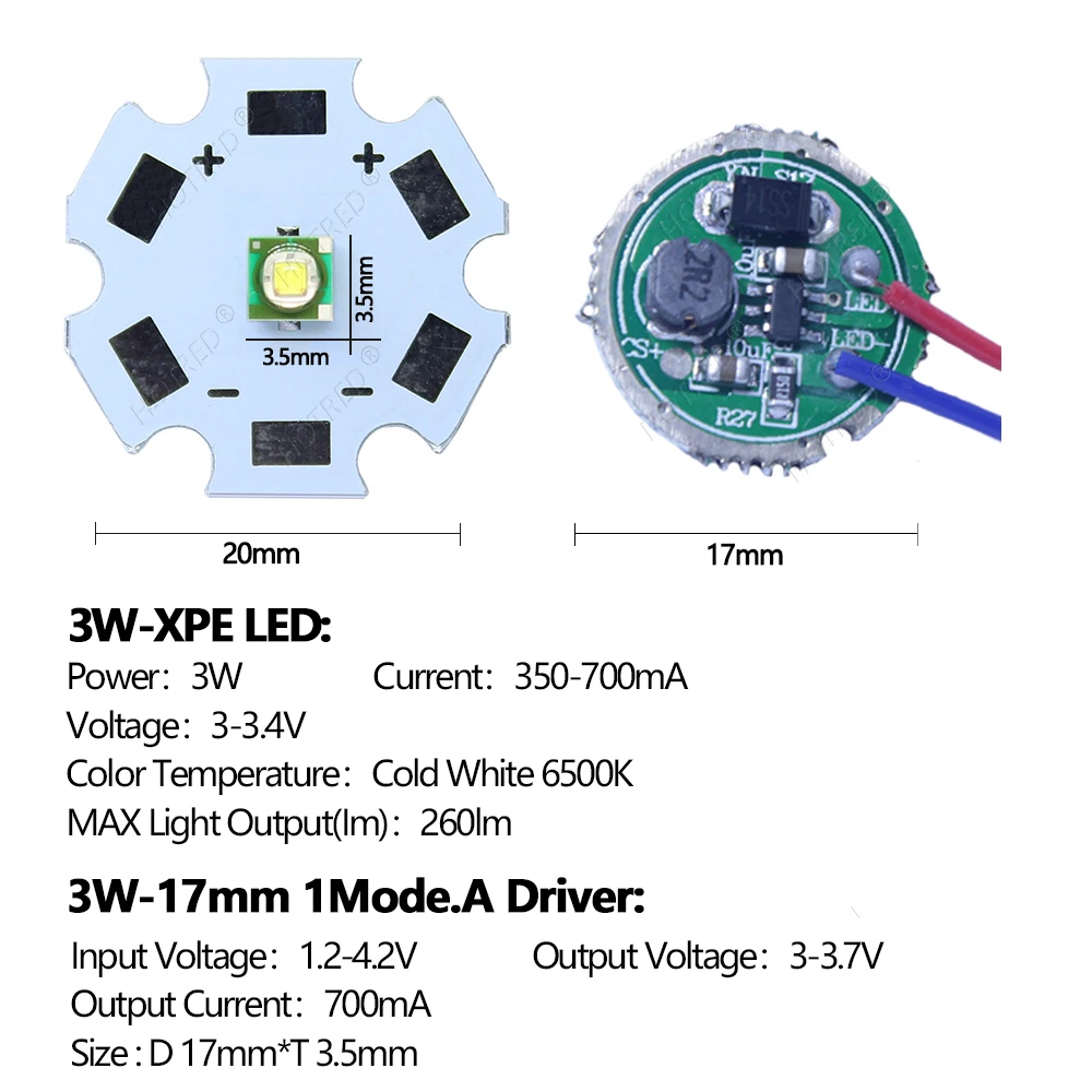 

Светодиодные чипы OTCRREE 3W XPEE
