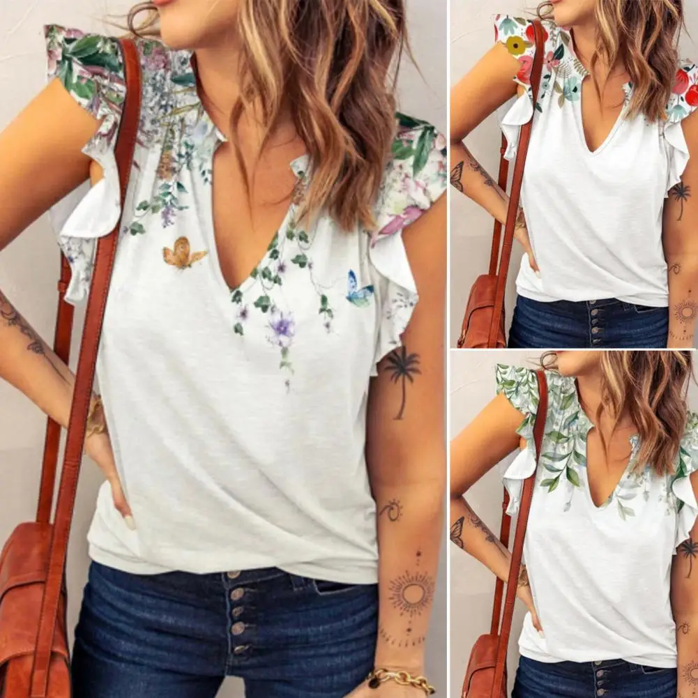 

Удобные женские футболки с принтом листьев, модные быстросохнущие летние футболки