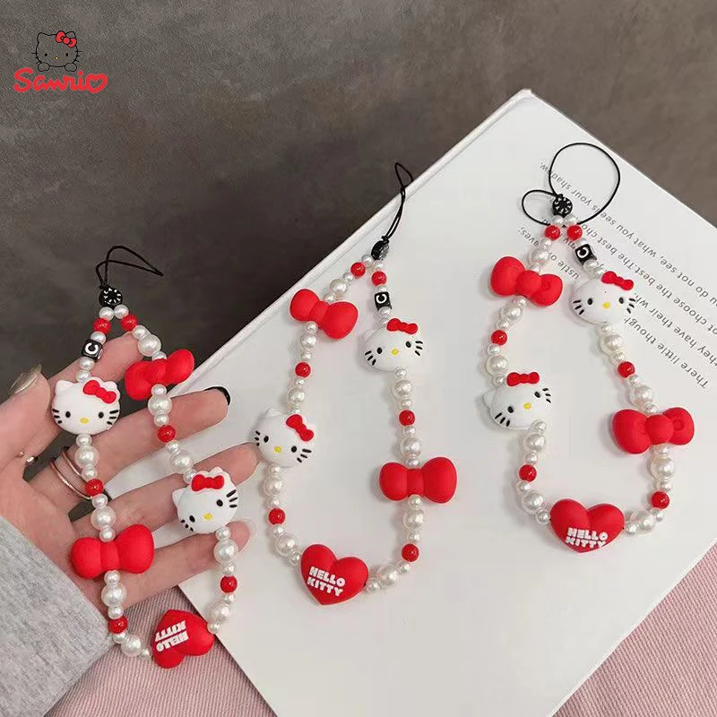 Аниме Sanrio Kawaii ремешок для телефона Hello Kitty анти-потерянный ключей короткая
