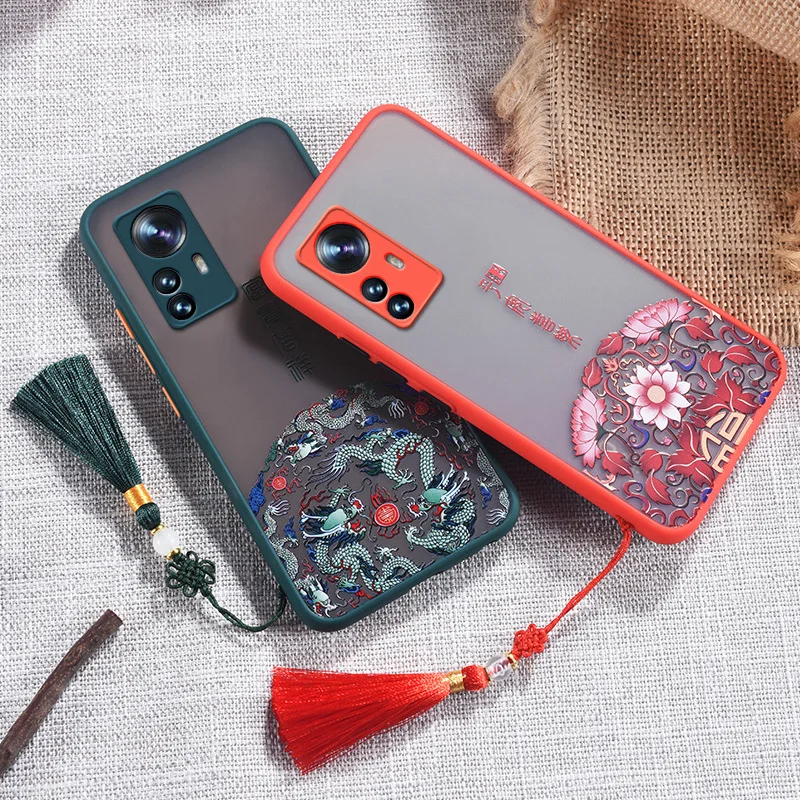 PUNQZY китайский стиль благоприятный чехол для телефона XIAOMI 12X 12 PRO Note11 MIX4 Note10 11Pro K40 10S