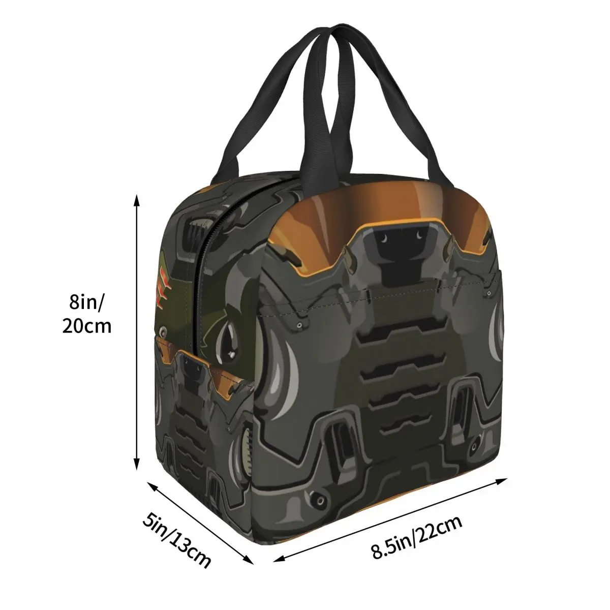 DOOM Slayer Helmet Insulated Lunch Bag Thermal Bag Reusable Pilot Air Fighter High Capacity Tote Lunch Box Food Handbags Beach images - 6