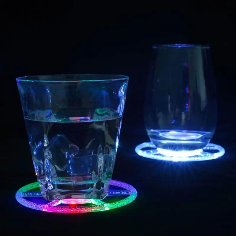 

Colorful Luminous Coaster Creative KTV Bar Acrylic Crystal Ultra Thin LED Light Coaster Gravity Induction Drinkware Coaster