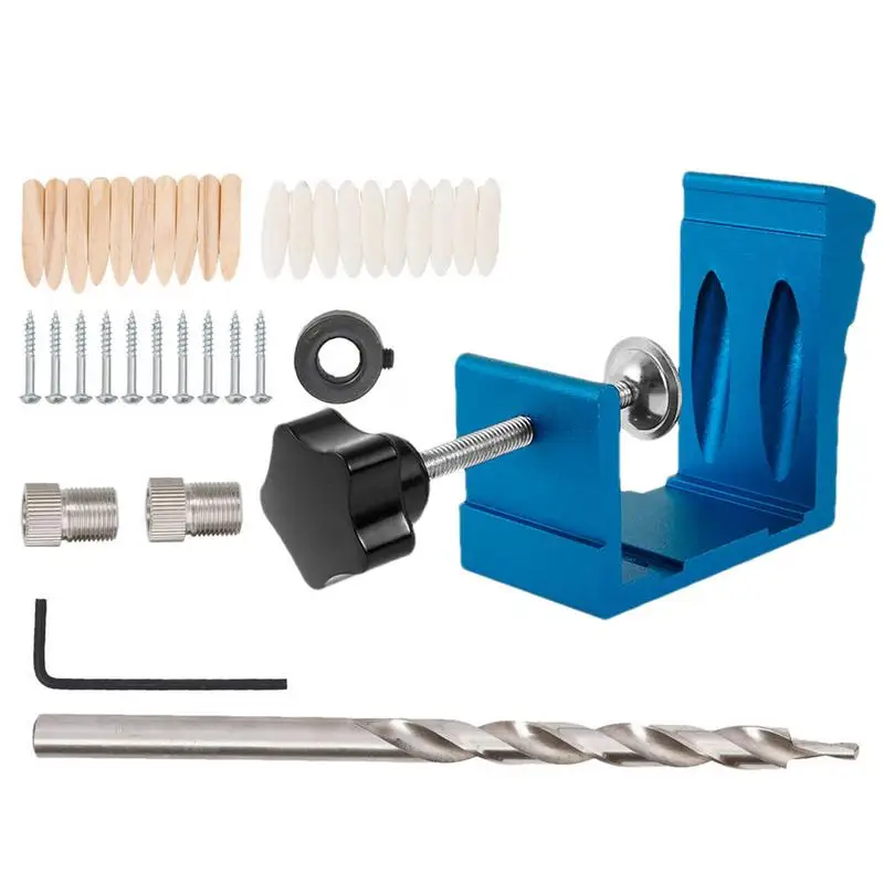

Oblique Hole Locator Positioner 15 Degree Holes Puncher Locator All-Metal Pocket Screw Jig For Woodworking Homemade DIY Joinery