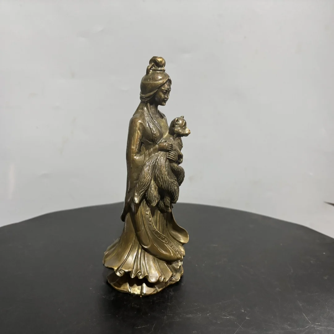 Медная статуя античная Чистая латунь девять хвостов лиса фея девичья украшения