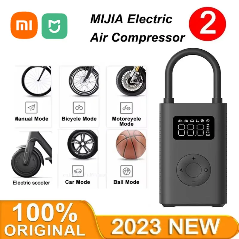 

Портативный Электрический Воздушный Насос Xiaomi Mijia Air Pump 2 (150PSI) Для Велосипедов И Автомобилей С Манометром