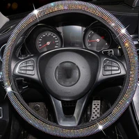 38mm universal car steering wheel cover rhinestones crystal steering wheel case auto interior decor car styling