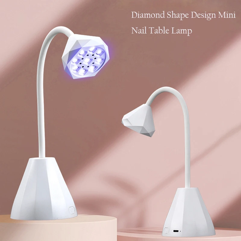 

Mini Nail Lamp LED UV Lotus Hands Free Light Rotatable Nail Dryer Quick Dry Nail Polish Curing Lamp Rechargeable Table Lamp