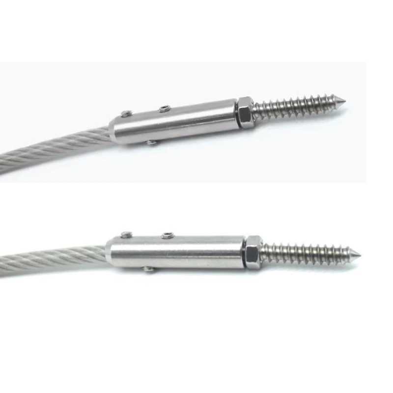 

1 шт., винтовой соединитель под дерево, трос, соединительный замок, пряжка, соединительный терминал, затяжка лестничного ограждения, нержавеющая сталь 304