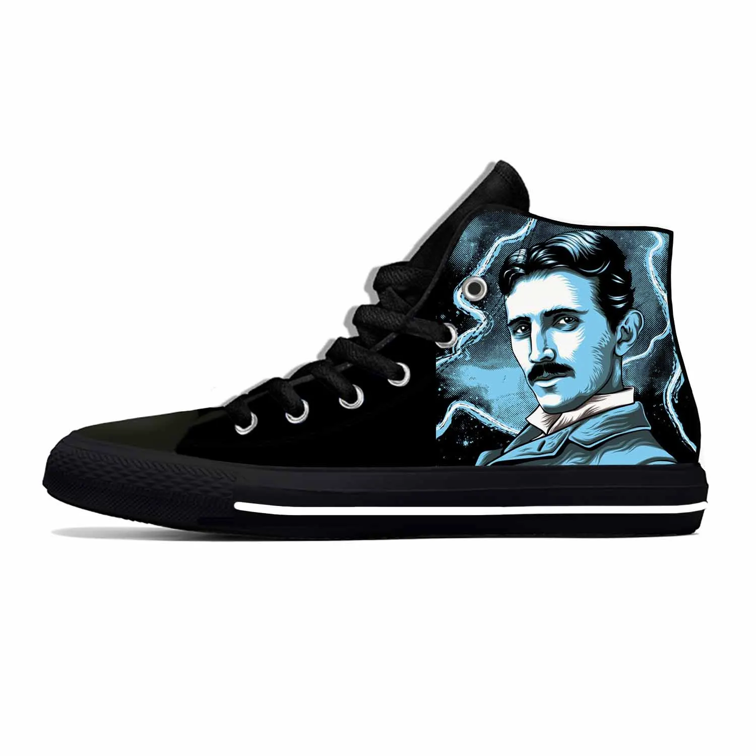 

Nikola Tesla Scientists Subject Physics Science Casual Cloth Shoes High Top Lightweight Breathable 3D Print Men Women Sneakers