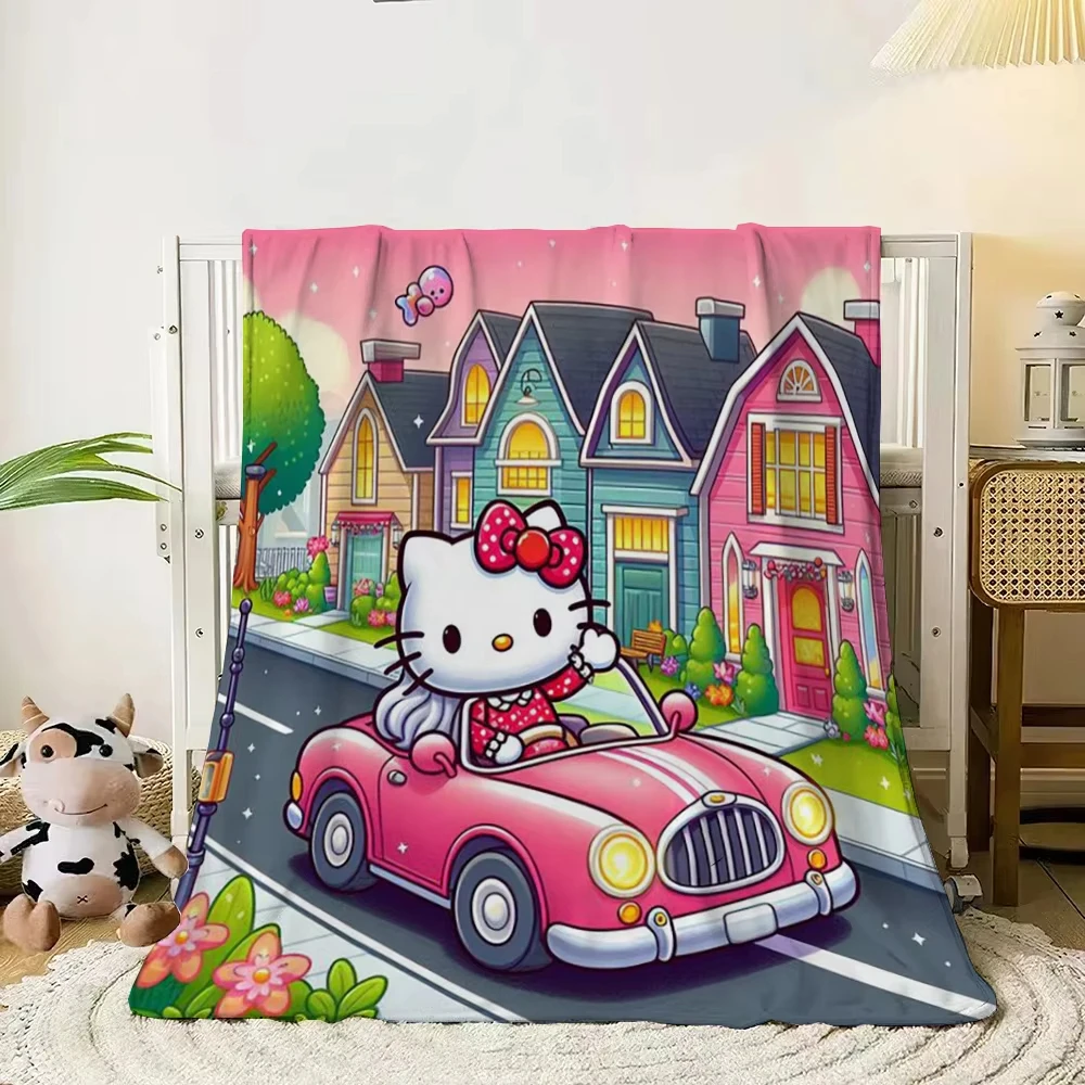 Одеяло Hello Kitty украшает милую девушку чтобы сохранить тепло одеяло супер милое