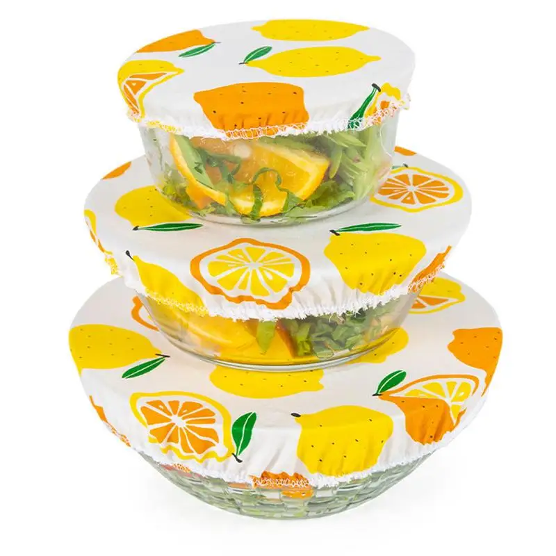 

Cotton Bowl Cover Washable Fresh-keeping Bowl Cover For Home High Elasticity Durable Fabric Bowl Covers For Leftovers Kitchen