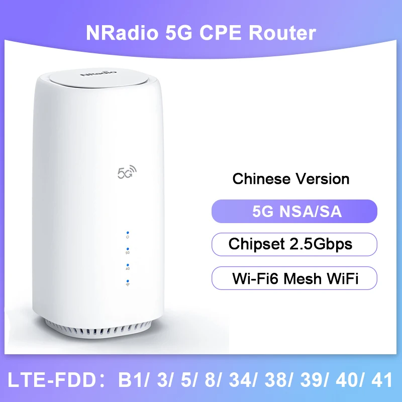 NEW Unlocked NRadio Router C8-500 5G CPE Mesh WiFi 2.5Gbps Gigabit WiFi 6 NSA/SA Wifi signal repeater modem 5g wifi sim card