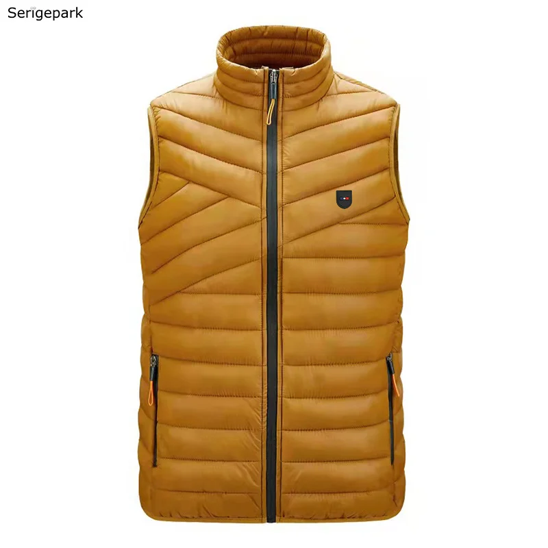 Men's New Vest With Stripped Jacket Zipper For Man Coat With Cotton Inside Warm Winter Outfit For High-Quality Style Big Size