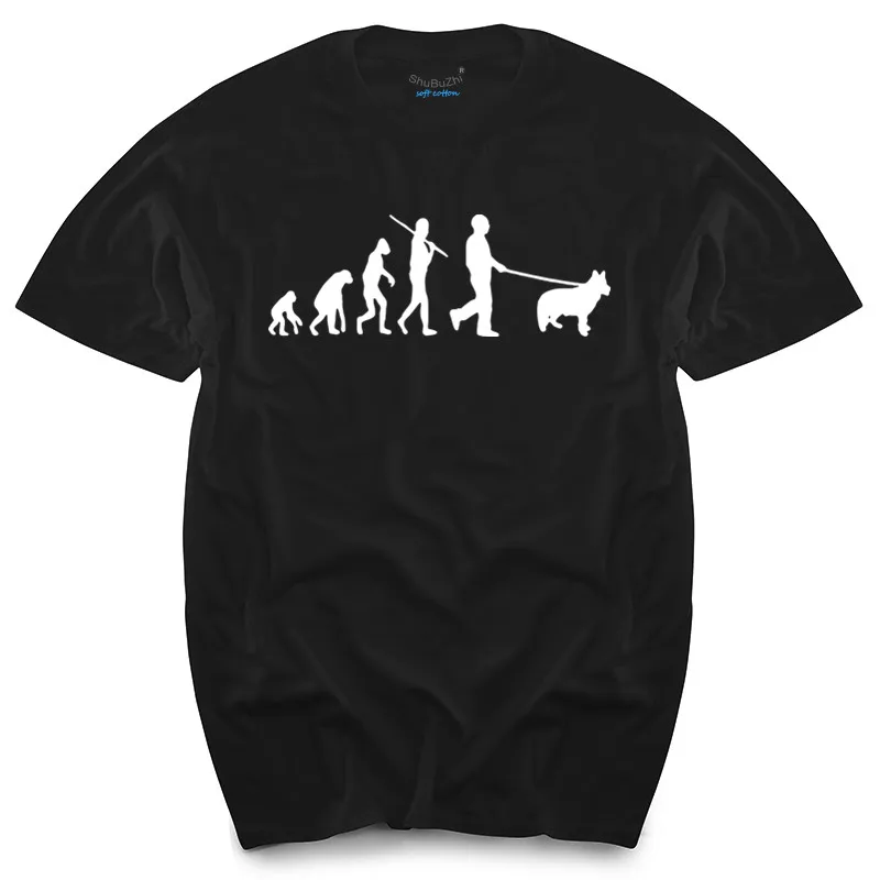 

Free Shipping Evolution German Shepherd striped shirt men's top tees summer cotton t-shirt men black top tees summer style