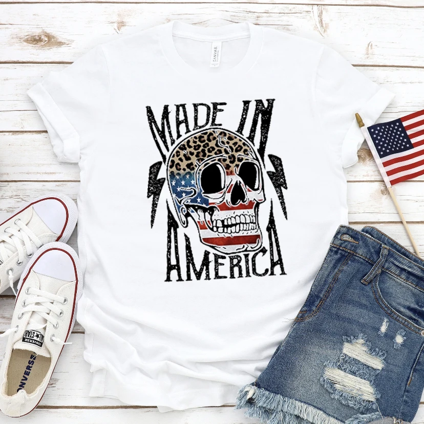 

Casual Summer Tee Clothes Leopard Skull Letter FunyWomen Clothing Print Tshirt Female Top Short Sleeve Fashion Graphic T-shirt