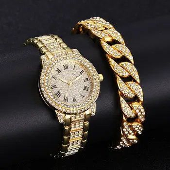 Diamond Women Watches Gold Watch Ladies Wrist Watches Luxury Brand Rhinestone Women's Bracelet Watches Female Relogio Feminino 1