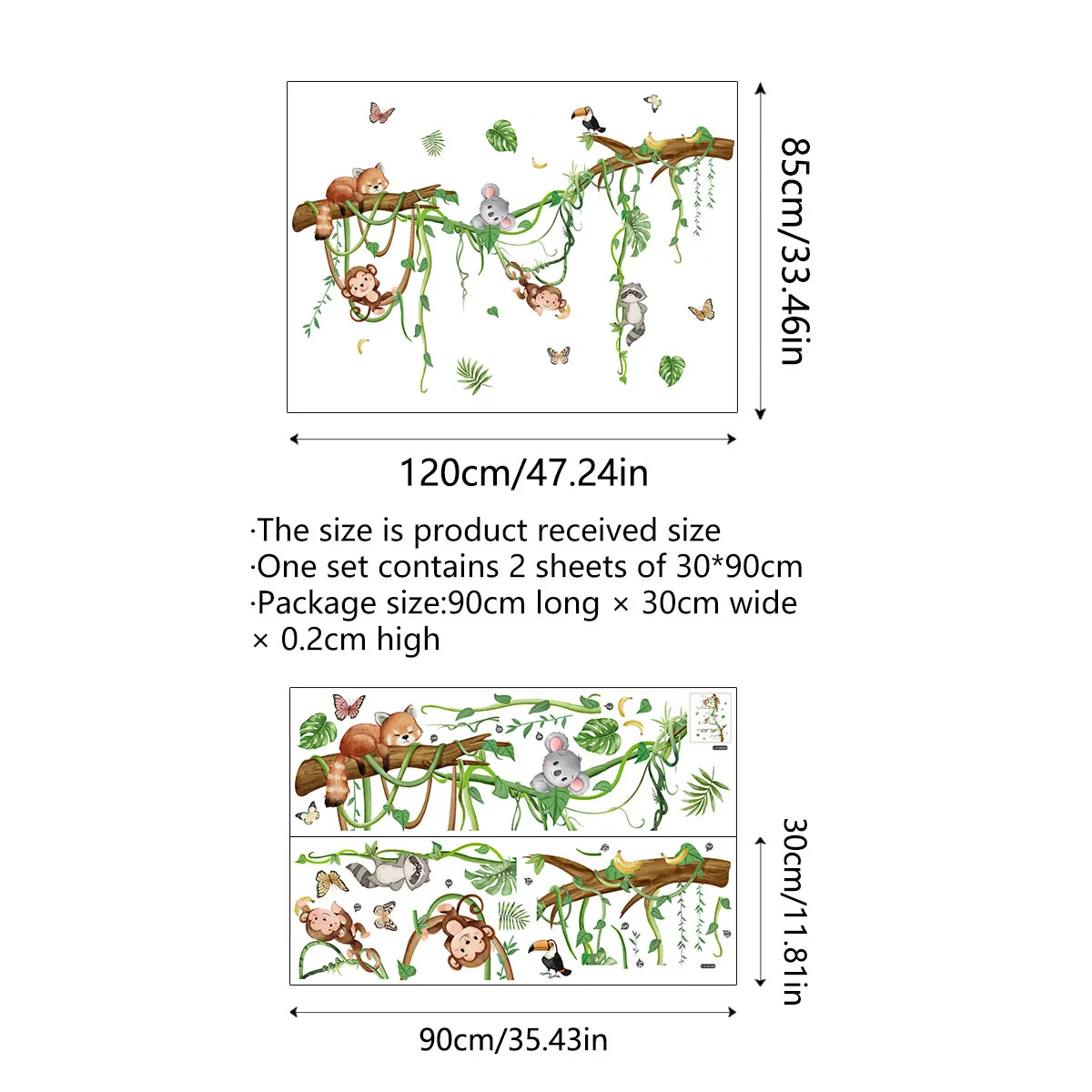Большое лесное животное обезьяна стикер на стену для детской комнаты декор