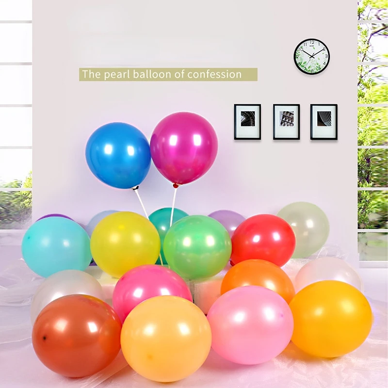 

12 Inch Macaron Thickened Pearlescent Latex Balloon Set DIY Decoration Birthday Party Wedding Venue Background Layout Decoration