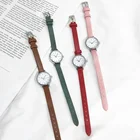 Часы наручные женские кварцевые в ретро стиле, модные брендовые простые маленькие, с кожаным ремешком, белые