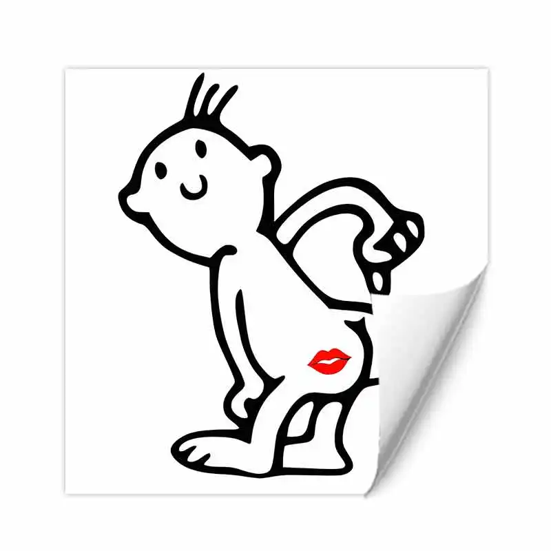 

Забавная наклейка для автомобиля «Поцелуй моего задницы», виниловая наклейка, водостойкая наклейка на заднее окно, мотоцикл, кемпер, бампер, украшение для ноутбука, SH1038