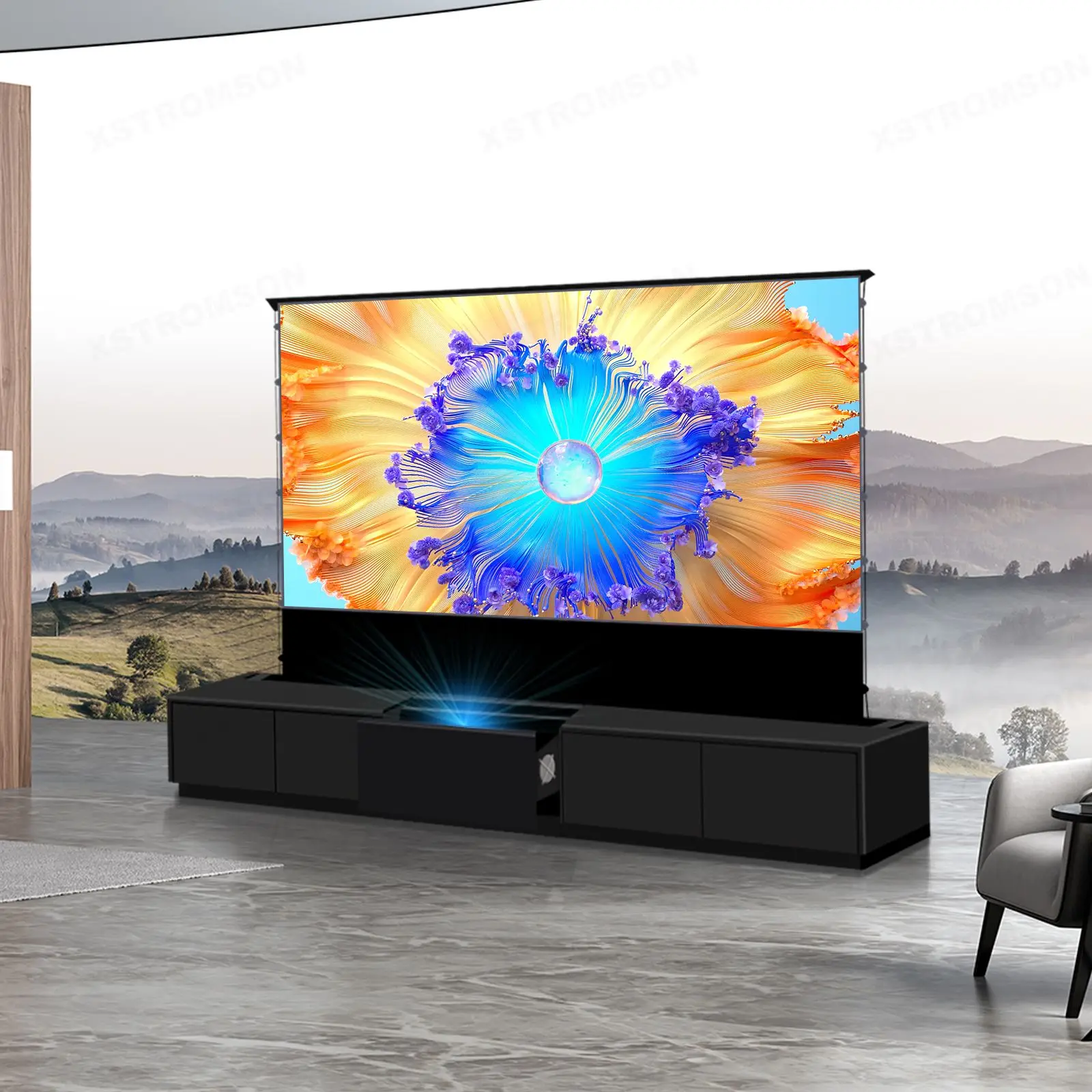 2024 НОВЫЙ высококачественный ПЭТ-кристаллический пол встроенный проекционный