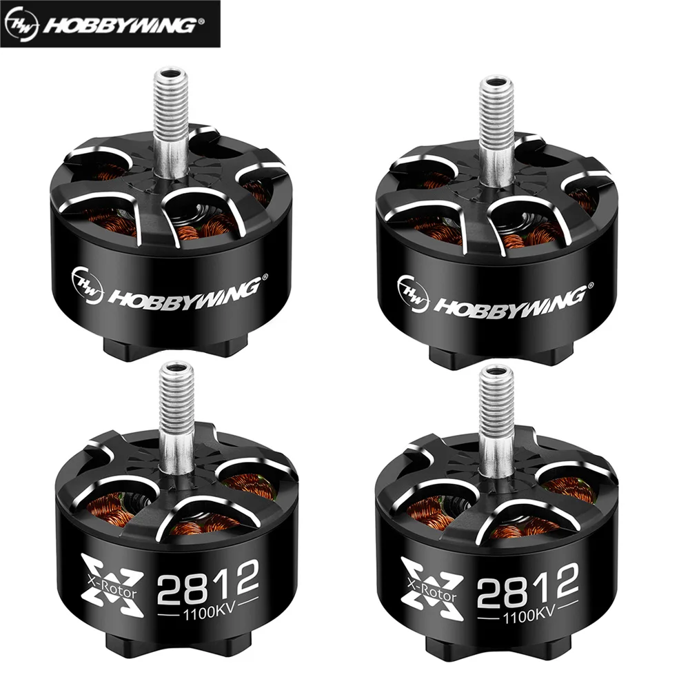 4 шт. HOBBYWING Xrotor 2807/2812 900/1100/1300KV 4-6S 1500KV 4-5S/1700KV 3-4S черные бесщеточные двигатели для