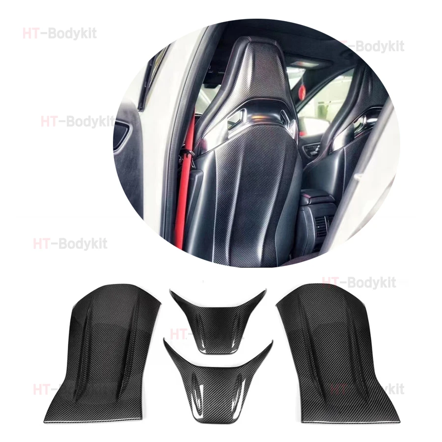 

Внутренняя Обложка спинки из настоящего углеродного волокна, отделка панели для Mercedes-Benz GT CLA CLS GLA GLC GLE A45 E63 C63 AMG 2013-2021