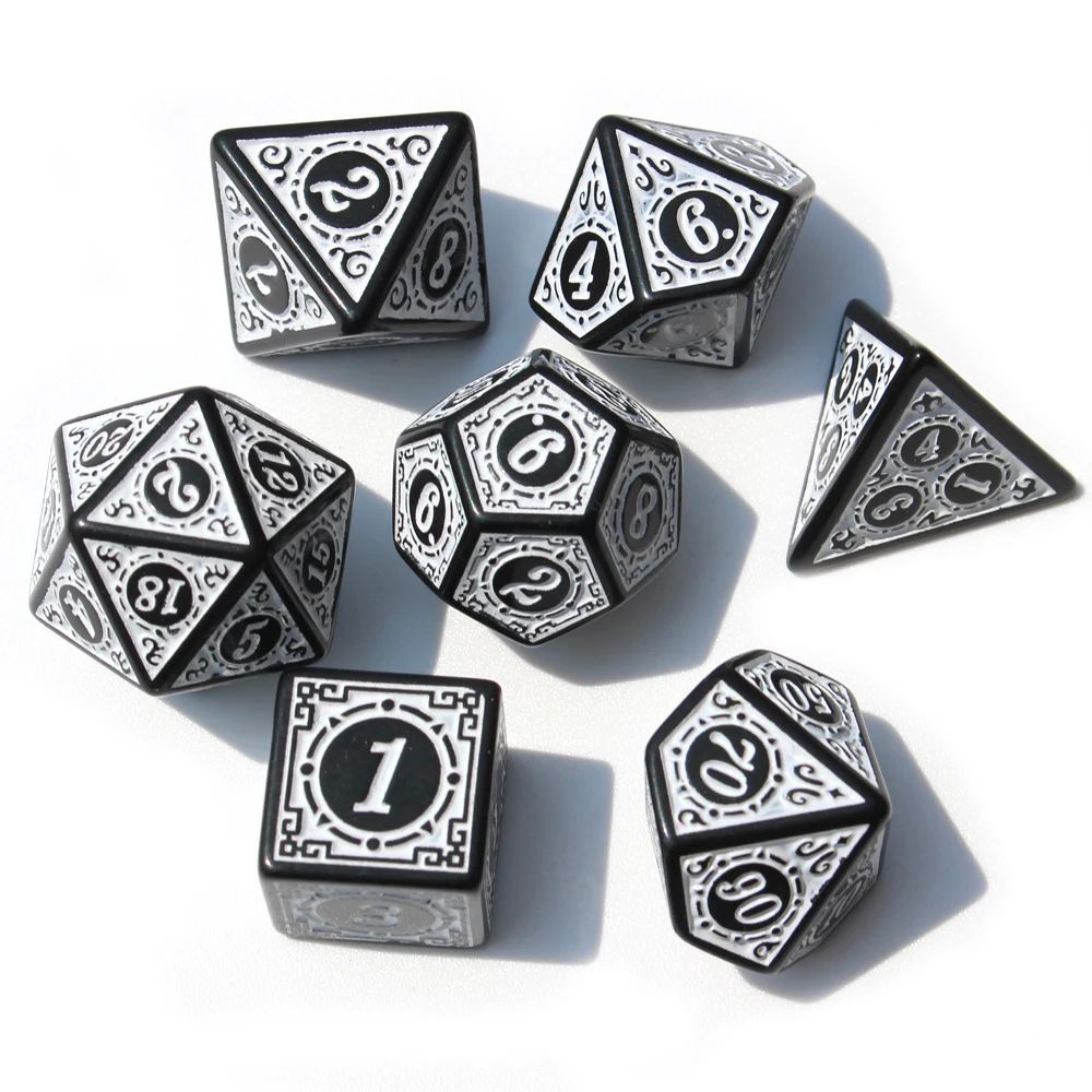 Набор игральных костей, 7 шт., для TRPG DND Polyhedral D4 D6 D8 D10 D12 D20