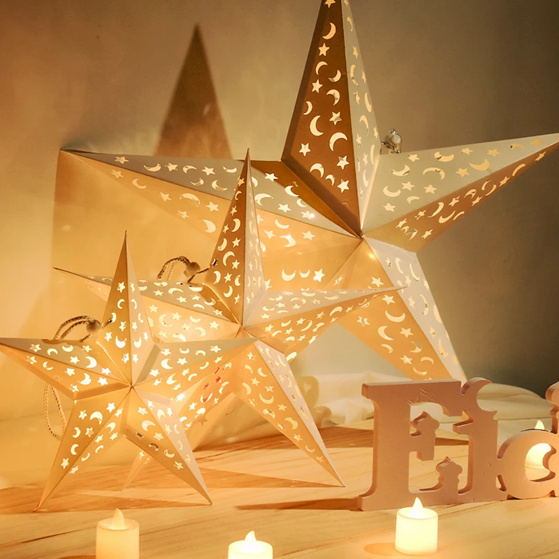 

Eid Mubarak Hollow Out Star Hanging Pendant Ramadan Decor For Home Islam Muslim Party Mubarak Light Gift ramadan decoration 2022