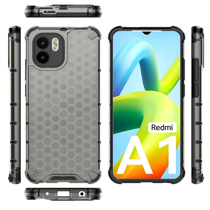 Shockproof Case for Xiaomi Redmi A2 Cover Redmi A2 Capas Shockproof Transparent Honeycomb Clear Cover Redmi A2 A1 Plus Fundas